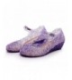 Sandals Jelly Sandal for Girls Princess Girls' Sparkle Dress Up Cosplay Heel Jelly Shoes - Purple - C218GZ030T9 $23.84