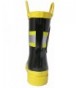 Boots Puddle Play Toddler and Kids Waterproof Black Fire Chief Rubber Rain Boots Easy-On Handles - C411ZW3TW3X $44.42