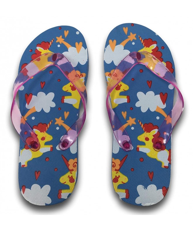 Sandals Unicorn & Rainbows Flip Flops for Girls - Blue Cloud Unicorn - C6180WCZKAH $19.93