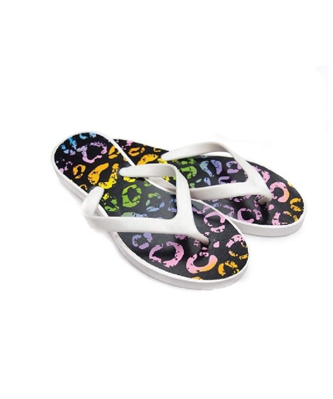 Sandals Girl's Children's Printed Sandals Beach Shoe Flip Flop Multi Use - White - CX18CTYOLRZ $21.71