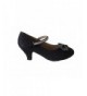 Sandals Justice 5 Little Girls Rhinestone Heeled Bow Design Platform Dress Sandals Black - CZ126BJW3SR $34.86