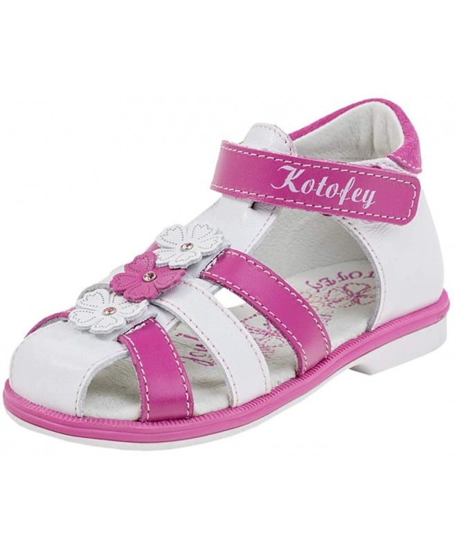 Sandals Girls Pink Sandals 322032-21 Genuine Leather Orthopedic Sandals with Arch Support - CI18NLTLZEY $87.05