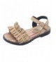 Sandals Girls Ankle Strap Buckle Flower Leather Walking Flat Sandals Open Toe Summer Princess Shoes Beige - Beige - C918DRE6A...