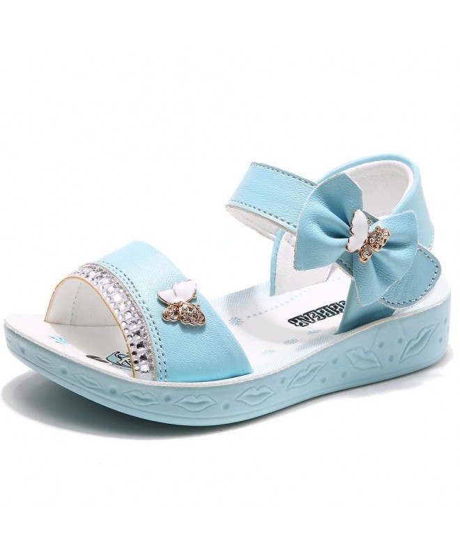 Sandals Open Toe Sandals Flower Glitter for Girls - Blue - C71897WCGEC $33.45