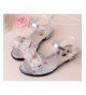 Sandals Girls Manmade Leather Open Toe Bow Flat Sandal - Silver - CF18CT0W259 $30.51