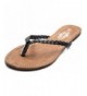 Sandals Girl's Brandy PU Braided T Strap Thong Flip Flop Sandal - Black - C31833X89C4 $25.39