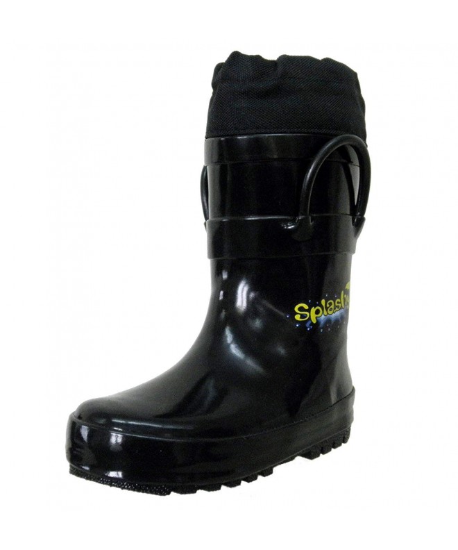 Boots Children's Rain - Mud & Snow Boots with The Extra Long Protective Cuff - Black - CJ17YI42AEE $43.72