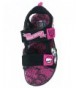Sandals Girl's Pink and Black Two Strap Sandal - C217YW30CKK $24.71