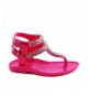 Sandals Clara Jr Little Girls Jr Low Flat Heel Gladiator Rhinestone Jelly Sandals Water Shoes - Pink - C211TKRV27V $26.44