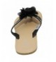 Sandals Girls Flip Flip Thong Sandals with Chiffon Ruffle Bow Black White Sizes 11-3 - Black - CG182GSETA7 $25.30