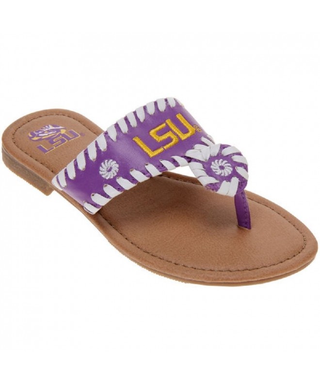 Sandals Louisiana State University LSU Tigers Youth Girls Jackie - Purple - Gold Lsu Tigers - CE185XAM48G $25.28