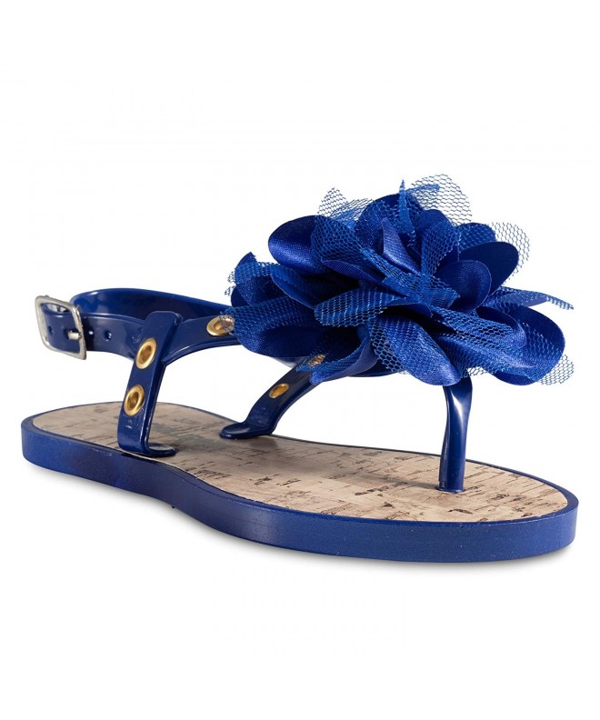 Sandals Cork Airblown Flower Sandals for Toddler Girls - Available in - Navy - CG18DMHOSNG $23.35