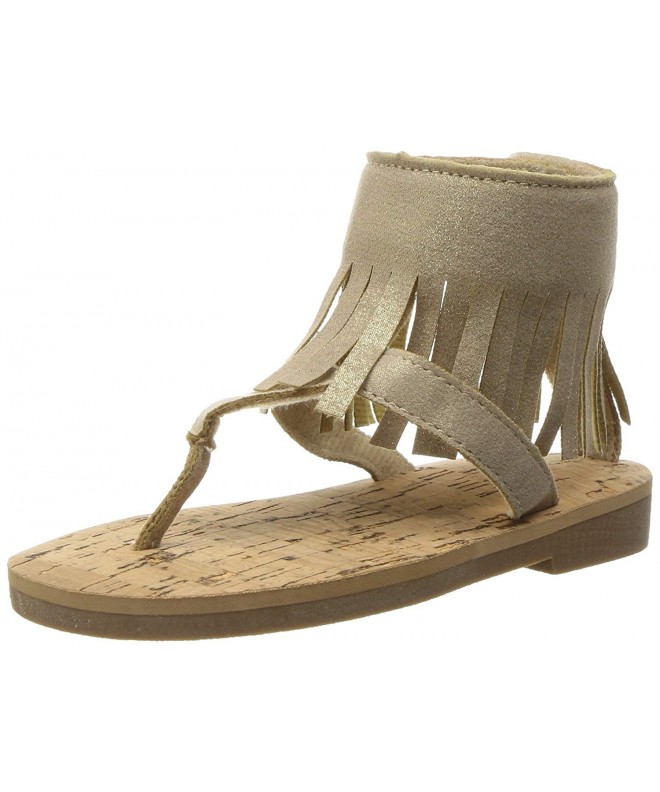 Sandals Kids' Hi Thong Sandal with Fringe Gladiator - Champagne - C412N2I7JQ7 $57.87