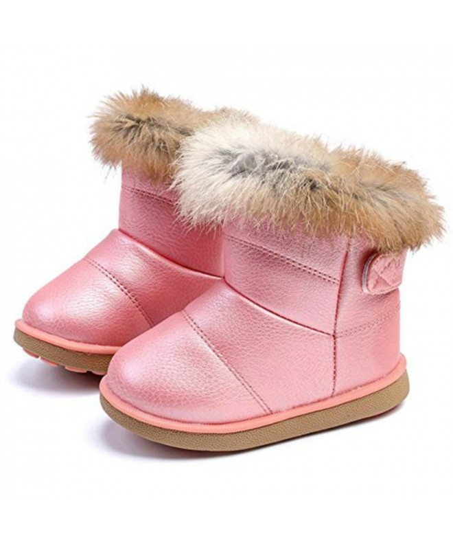 Boots Girls Snow Boots Outdoor Children Winter Warm Shoes A88 - Pink - CG182L6TT6H $35.87