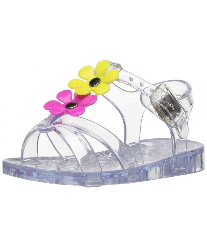Sandals Kids' Open Toe Jelly Flowers Sandal - Clear With Flowers - CM12N1UX6M8 $31.30