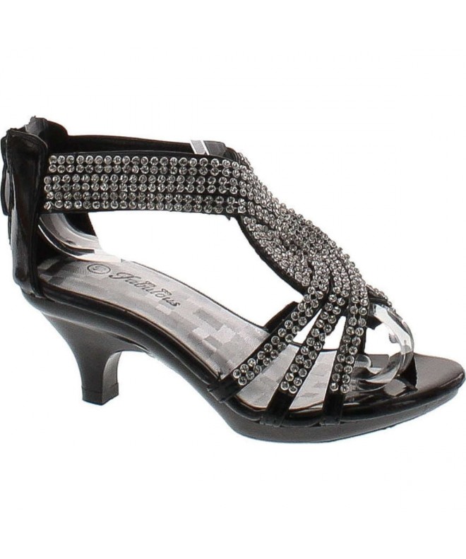 Sandals Girls Angel-37K Dressy Heel Sandals-Black-13 - CR11KVB2KM1 $51.57