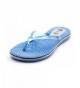 Sandals Girl's Blue Rubber Thong Beach Flip Flop Sandal - Blue - C012BNS61Q1 $18.45