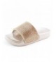 Sandals Girls Wide Sparkle Strap Slide Sandals (Toddler/Little Kid) - Rose - CY18O44M542 $34.23