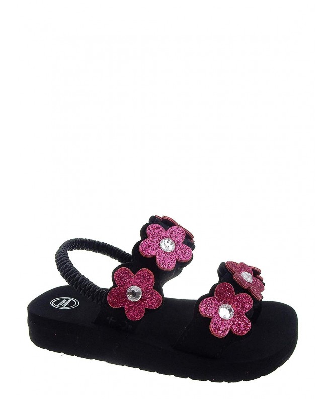 Sandals Toddler Girls Beach Sandal Flip Flop Summer Little Girl - Black - CQ18Q6I5I5L $33.11