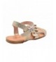Sandals Girls Fashion Sandals Glitter Summer Party Flats with Ruffle Strap - Gold - CC18NT734QK $38.33