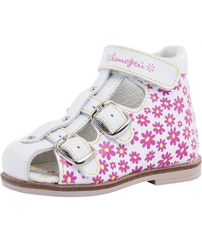 Sandals Baby Girl White Sandals 022074-21 Genuine Leather Orthopedic Sandals with Arch Support - CK18NLQSEI3 $93.78