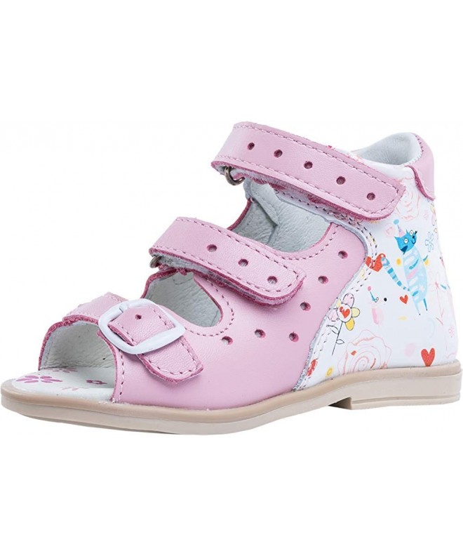 Sandals Girls Pink Sandals 022086-25 Genuine Leather Orthopedic Sandals with Arch Support - C618K32HY6L $79.49