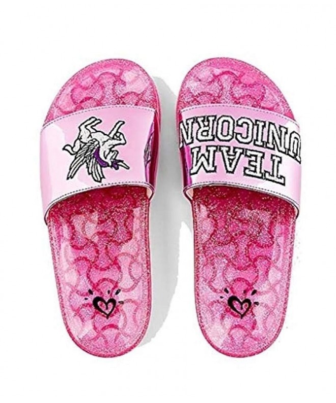 Sandals Girls Unicorn Glitter Slide Sandals - Size 8 Pink - CA18NDNYN7K $52.01