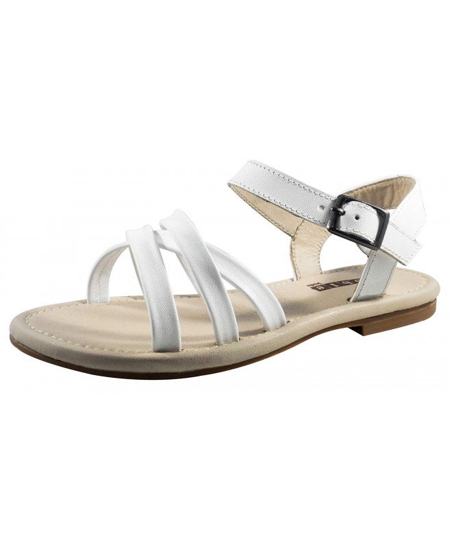 Sandals Big Girls White Sandal - Leather Shoes - Sirena 3.5M - C518GN3QN40 $44.87