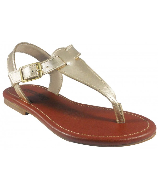 Sandals Big Girls Gold Sandal - Leather Shoes - Romina 5M - CV18GMZZQSO $43.68