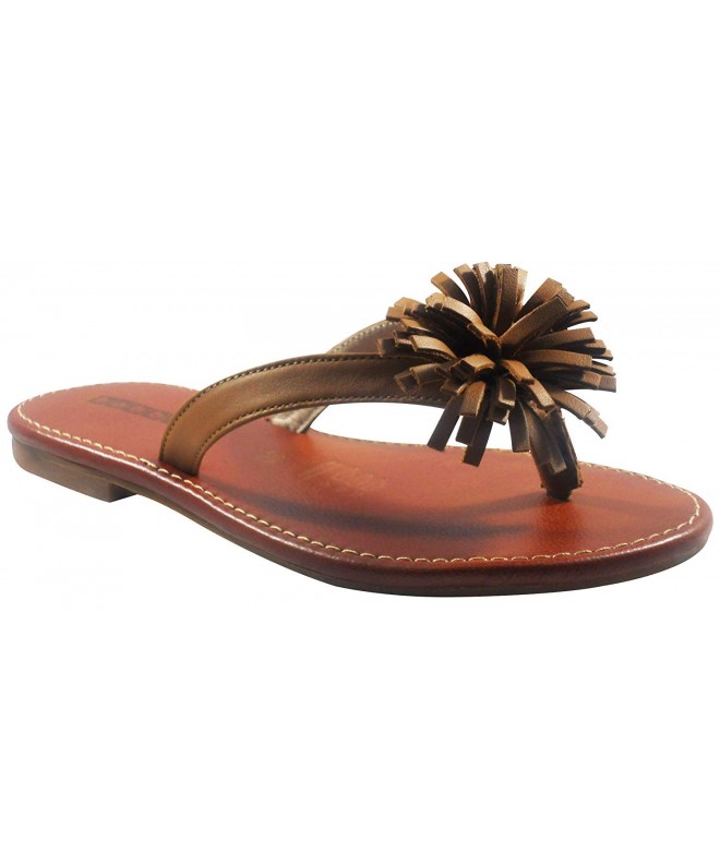 Sandals Little Girls Caramel Sandal - Leather Shoes - Pompi 2M - CS18GMRL7Q5 $39.38