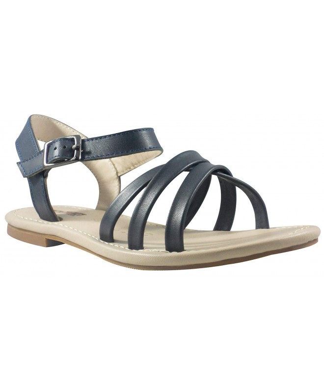 Sandals Little Girls Blue Sandal - Leather Shoes - Sirena 3M - CC18GMQ4CG5 $39.63