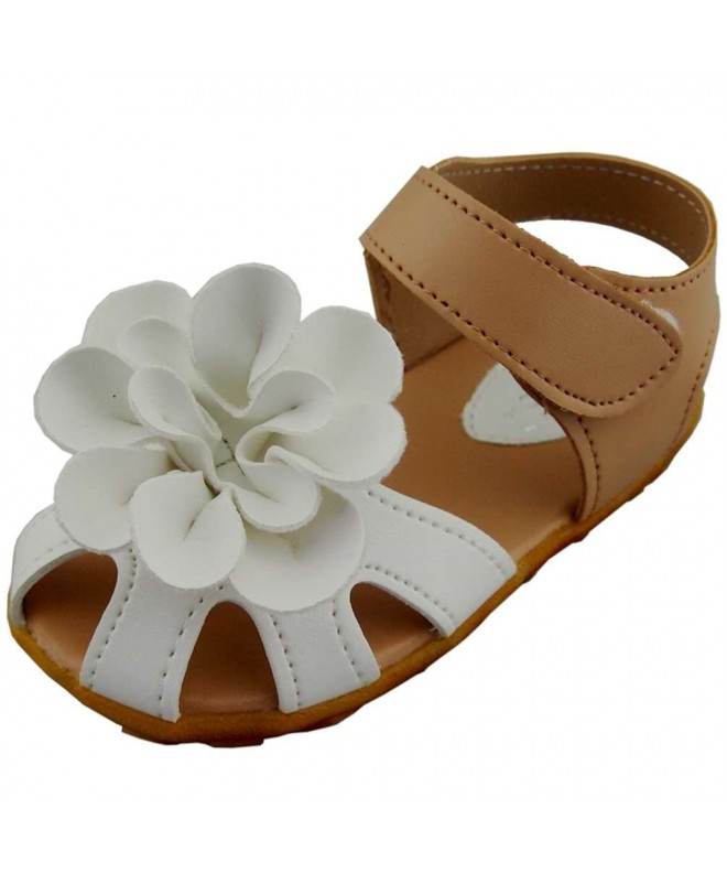 Sandals Girls' Flower Leather Sandals Closed-Toe Outdoor Sports Casual Shoes Summer Toddler Little Kids - White - C418DD08WW3...
