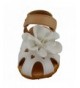 Sandals Girls' Flower Leather Sandals Closed-Toe Outdoor Sports Casual Shoes Summer Toddler Little Kids - White - C418DD08WW3...