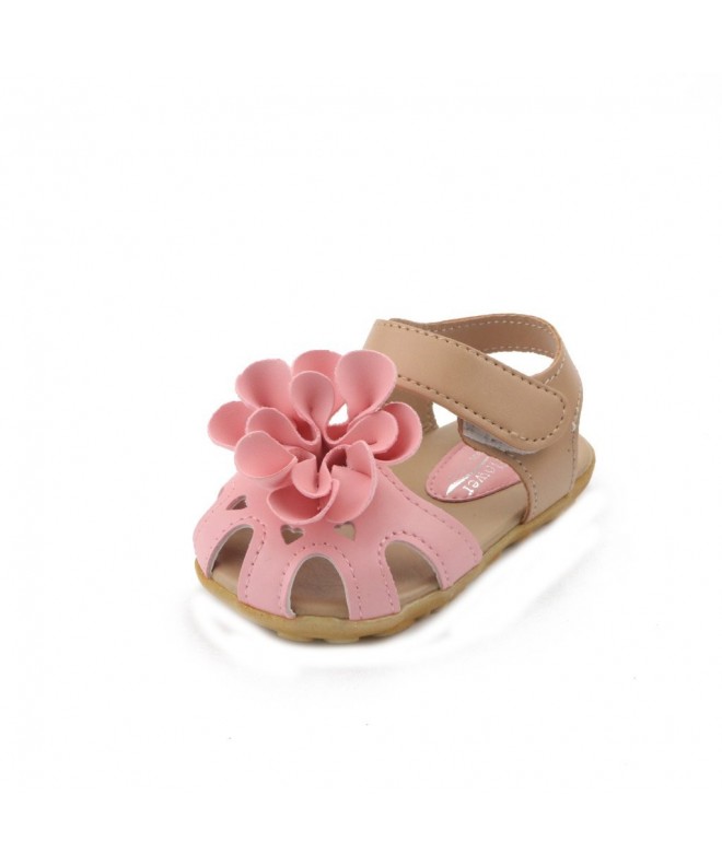 Sandals Summer Kids Toddler Girl's Flower Shoes Closed Toe Princess Children Girls Sandals Pink - Pink - CL183WC226I $25.62