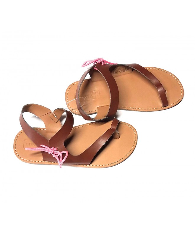 Sandals Little Girls' Brown and Pink Sandals - 13 M - CT182M3Y427 $27.38
