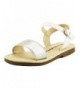 Sandals Open Toe Flat Sandal - FBA1621005A-7 Silver-White - CF17YGAKM95 $27.61