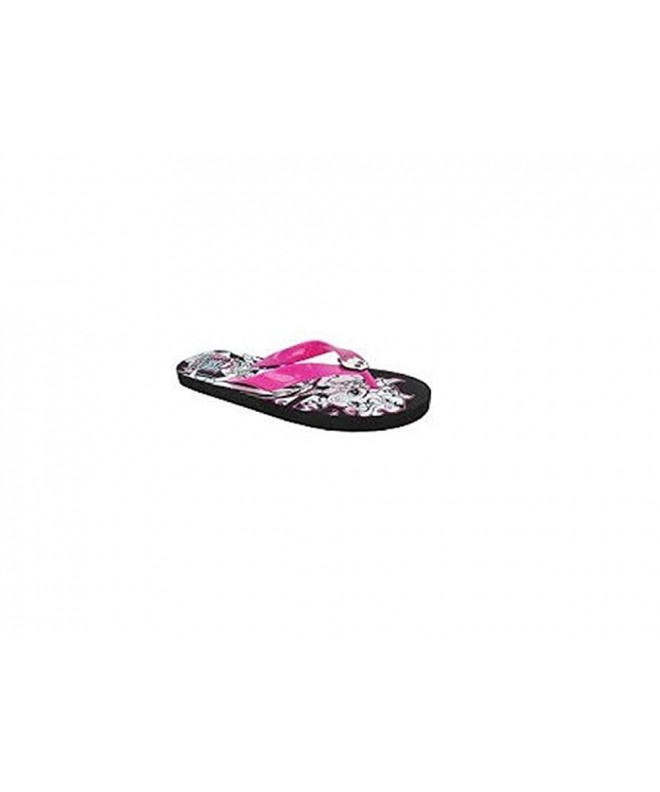 Sandals Monster High Girls Flip-Flop Strobe Beach Thong Sandal (Medium 2/3) Black/White - CK12O3XGJ47 $25.94