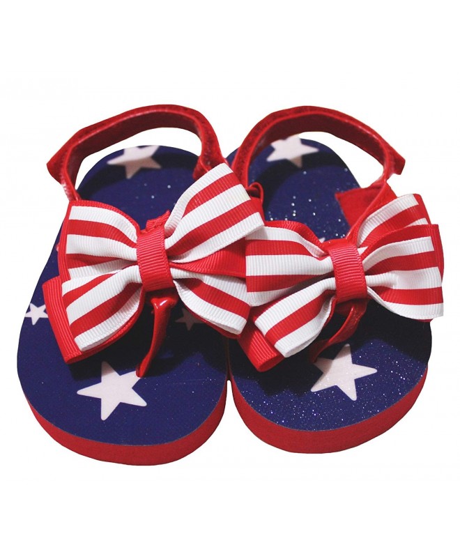 Sandals Baby Child Shoes Blue Stars Red White Striped Sandals Children Wear - CJ12JE36ZHR $31.89