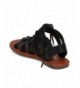 Sandals Leatherette Open Toe Minimal Slingback Gladiator Sandal (Toddler/Little Girl/Big Girl) EG52 - Black/Tan - C812GLZDXI5...