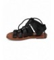 Sandals Leatherette Open Toe Minimal Slingback Gladiator Sandal (Toddler/Little Girl/Big Girl) EG52 - Black/Tan - C812GLZDXI5...