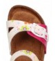 Sandals Leatherette Floral Open Toe Ankle Strap Buckle Footbed Sandal (Little Girl/Big Girl) EG31 - White - CU12GH0G39F $58.09
