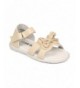 Sandals Girl Leatherette Open Toe Bow Tie Ankle Strap Sandal (Toddler) EI40 - Beige - CV12HTBTJPV $32.85