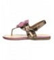 Sandals Girls Thong with Flowers Sandal (Toddler/Little Kid) - Bronze - CL11LJRNV9R $44.10