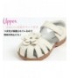 Sandals Girls Genuine Leather Solid Flower Sandals (8.5 M US Toddler - Pink) - CN11N7RSCQJ $21.57