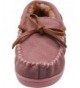 Slippers Toddler/Little Kid/Big Kid Genuine Leather Cowhide Suede Moccasin Slippers - Baby Pink - CZ188WAYN70 $45.59