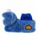 Slippers Elmo and Cookie Monster Kids Slippers - Sock top - Plush - Toddler and Kids - size 3 to 10 - Blue - C418DURCOUT $28.92