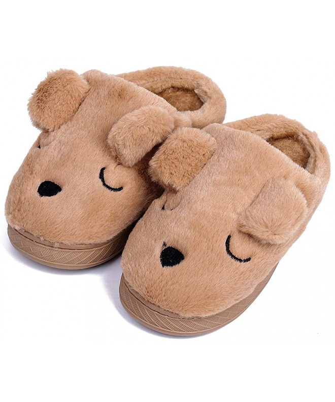 Slippers Unisex Doggy Toddler Kids Slippers for Boys and Girls Brown - Brown - CM18G8A7NLM $23.90