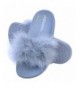 Slippers Girls Open Toe Flip Flop Slide Slippers with Soft Faux Fur Top and Hard Sole - Gray - CQ18E6IQKSE $28.36