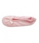 Slippers Satin Pearl Ballerina Girls Slippers - Pink - CW12EDJ2XKP $28.45