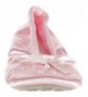 Slippers Satin Pearl Ballerina Girls Slippers - Pink - CW12EDJ2XKP $28.45